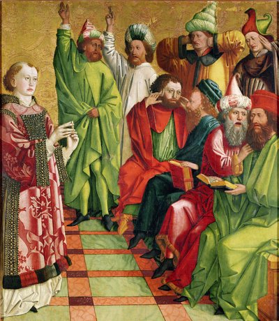 Saint Étienne devant les juges, du retable de Saint Étienne, vers 1470 - Michael Pacher